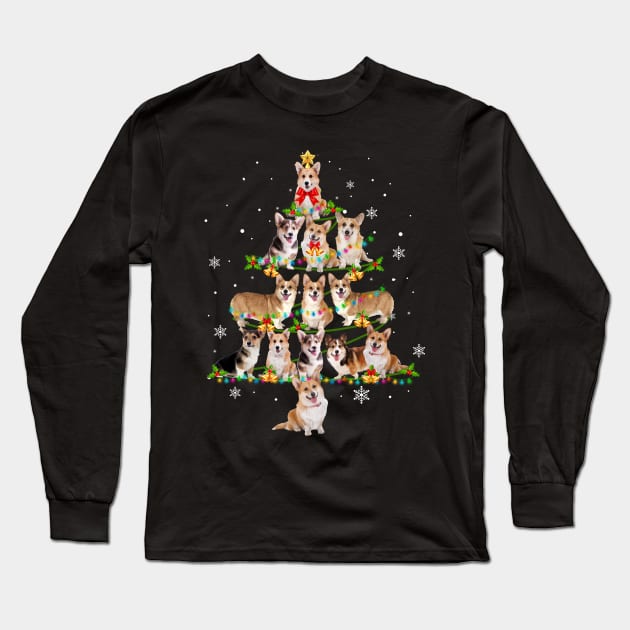 Cute Corgi  Christmas Tree Xmas Gift Long Sleeve T-Shirt by Simpsonfft